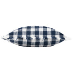 Check Blue Cushions - Barton Check Fringed Cushion Cover Navy Yard