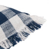 Check Blue Cushions - Barton Check Fringed Cushion Cover Navy Yard