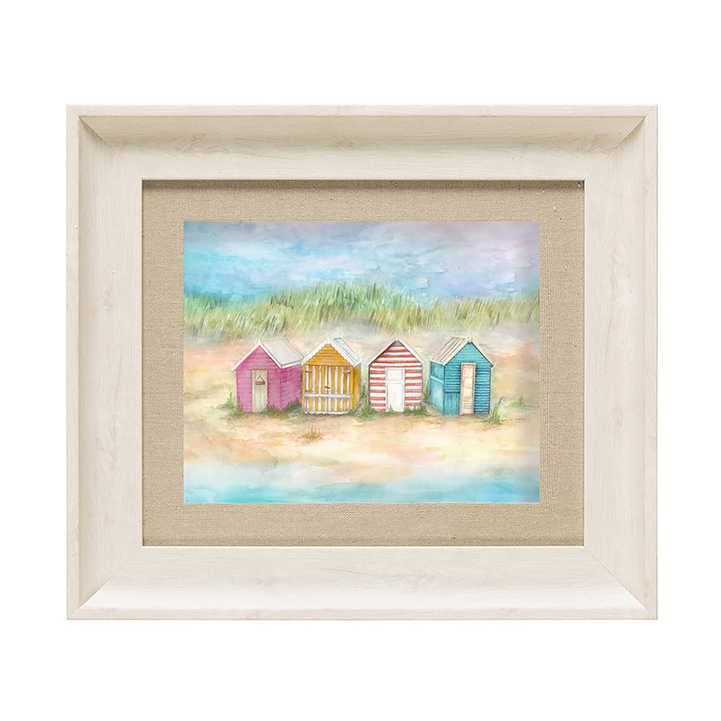 Abstract Blue Wall Art - Beach Hut  Framed Print Birch/Sunrise Voyage Maison