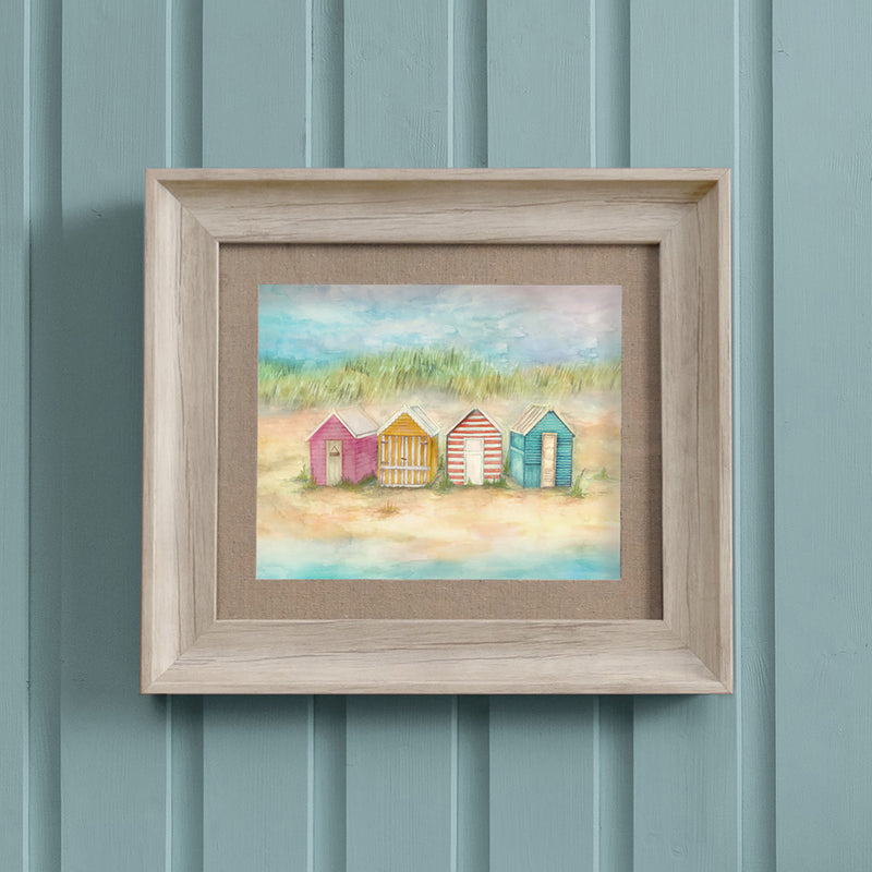 Abstract Blue Wall Art - Beach Hut  Framed Print Birch/Sunrise Voyage Maison