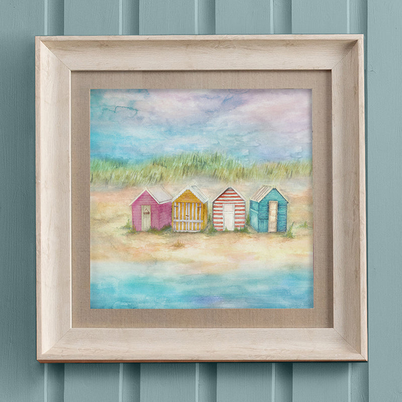 Abstract Blue Wall Art - Beach Hut  Framed Print Birch/Sunrise Voyage Maison