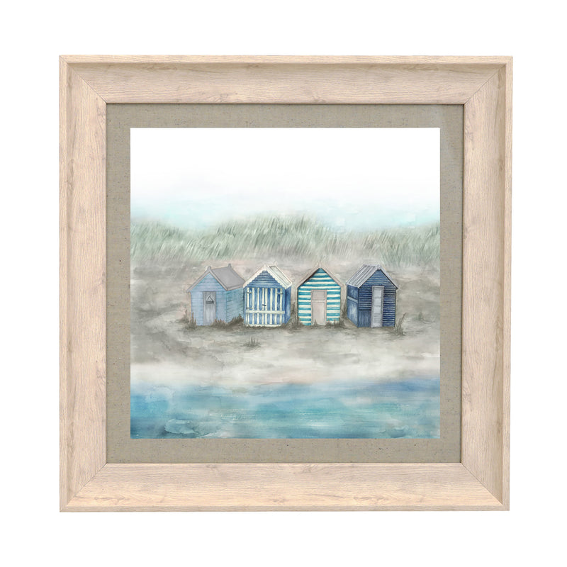 Voyage Maison Beach Hut Framed Print in Birch/Indigo