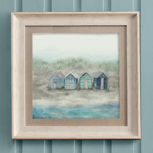 Voyage Maison Beach Hut Framed Print in Birch/Indigo