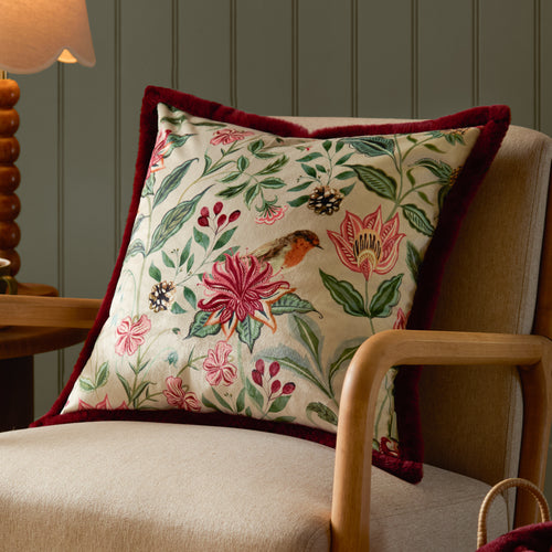 Animal Multi Cushions - Beatrice Printed Velvet Cushion Cover Multicolour Wylder