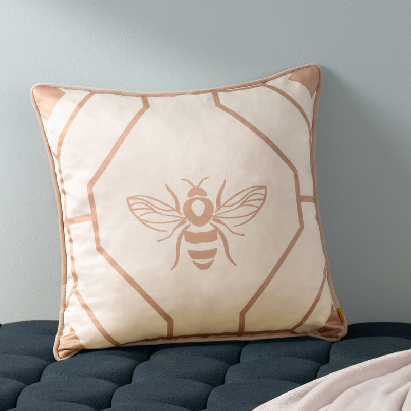 furn. Bee Deco Geometric Cushion Cover in Champagne