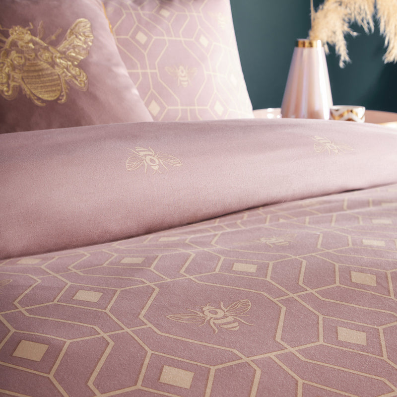 furn. Bee Deco Geometric Duvet Cover Set in Blush