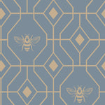 furn. Bee Deco Geometric Duvet Cover Set in French Blue