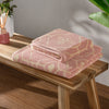 furn. Bee Deco Geometric Jacquard Towels in Blush