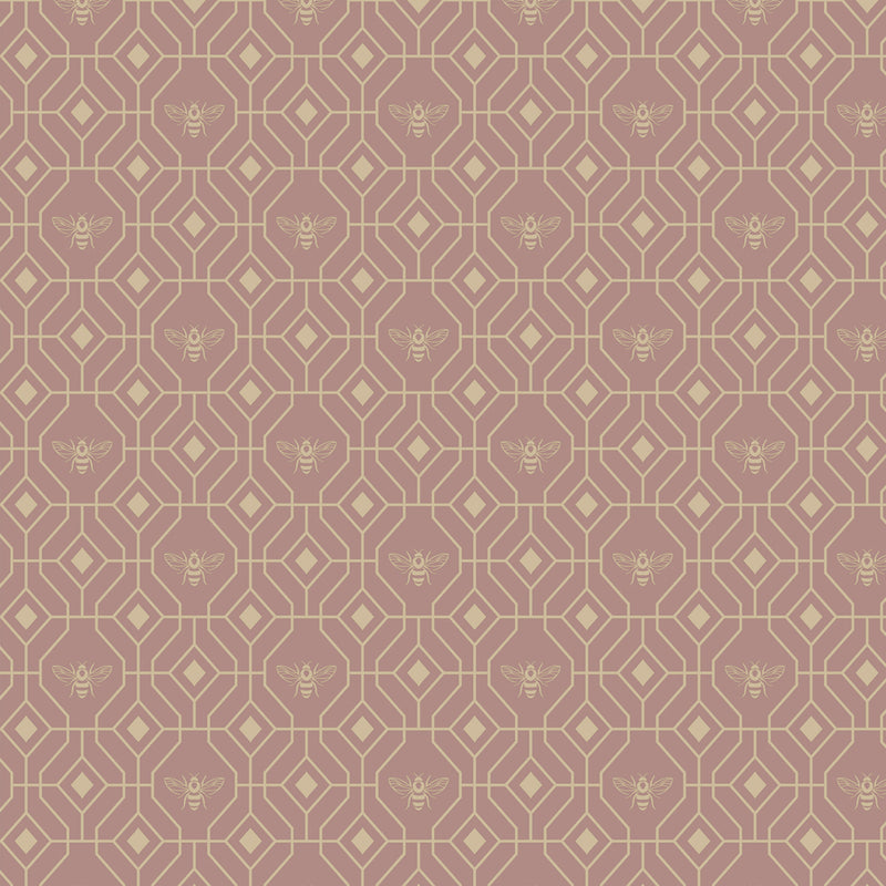 furn. Bee Deco Gold Foil Wallpaper Sample in Blush