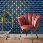 furn. Bee Deco Gold Foil Wallpaper Sample in Navy