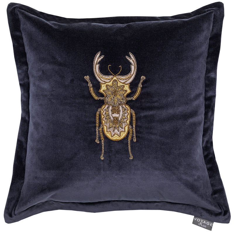 Animal Blue Cushions - Bellatrix Embroidered Cushion Cover Blue Voyage Maison