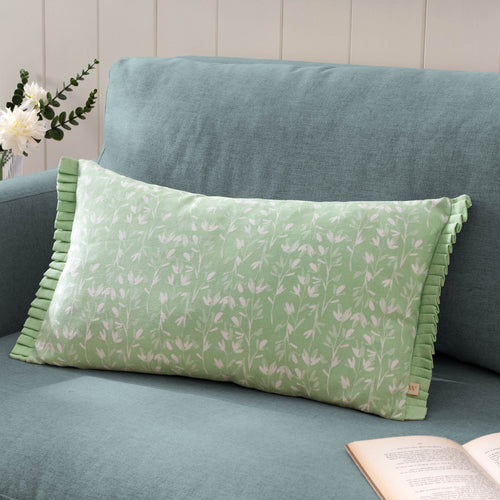 Floral Green Cushions - Belle Cotton  Cushion Cover Sage Wylder