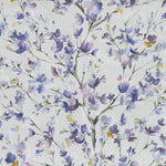 Floral Purple Fabric - Belsay Printed Cotton Fabric Heather Voyage Maison