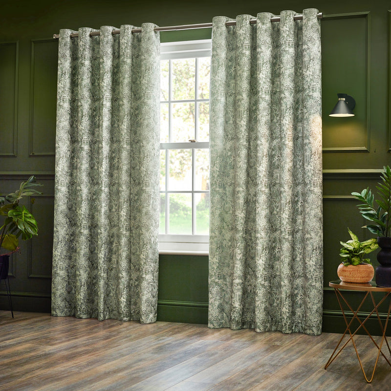 Wylder Bengal Eyelet Curtains in Sage