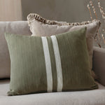 Striped Green Cushions - Benton Cotton Cushion Cover Khaki Yard