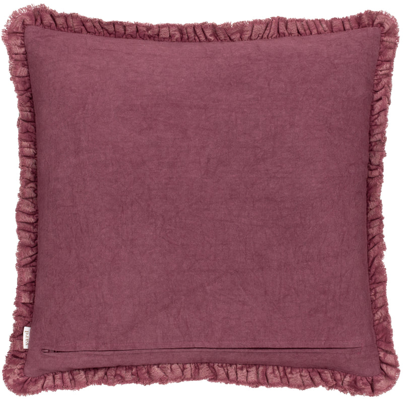 Plain Red Cushions - Bertie Washed Cotton Velvet Cushion Cover Burnt Red Yard