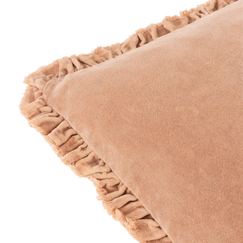 Plain Brown Cushions - Bertie Washed Cotton Velvet Cushion Cover Cashew Yard