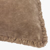  Cushions - Bertie Washed Cotton Velvet Feather Filled Cushion Chocolate Yard