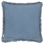 Plain Blue Cushions - Bertie Washed Cotton Velvet Cushion Cover Ink Yard