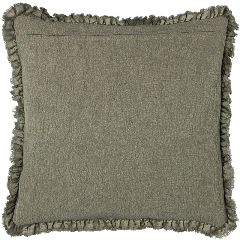 Yard Bertie Washed Cotton Velvet Cushion Cover in Moss