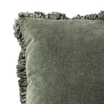 Yard Bertie Washed Cotton Velvet Cushion Cover in Moss