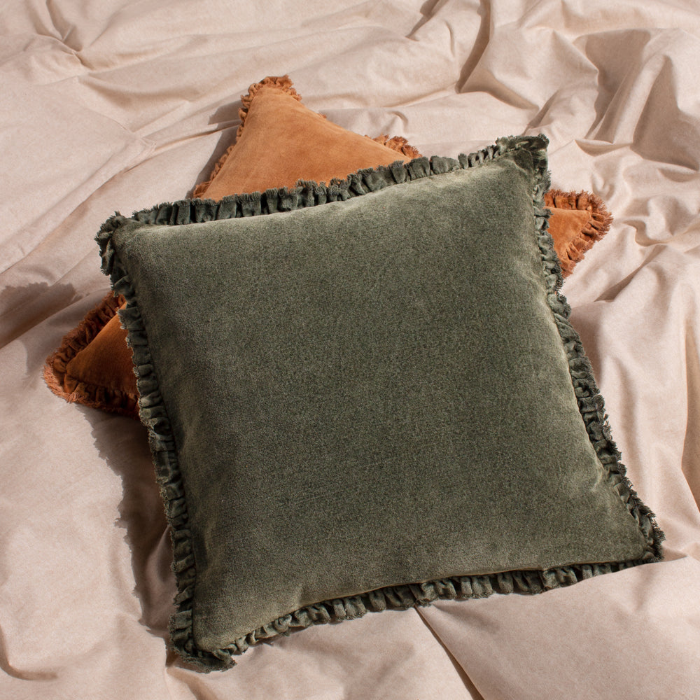Buy Pure Home Living Blue & Green Reversible Velvet Rectangle Cushion Cover Online