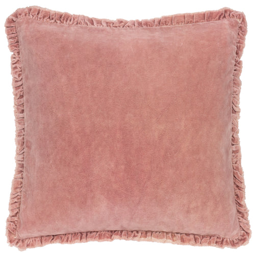 Plain Pink Cushions - Bertie Washed Cotton Velvet Cushion Cover Rosewood Yard