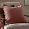 Plain Pink Cushions - Bertie Washed Cotton Velvet Cushion Cover Rosewood Yard