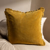 Yard Bertie Washed Cotton Velvet Cushion Cover in Saffron