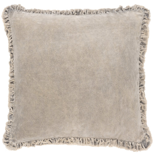 Plain Beige Cushions - Bertie Washed Cotton Velvet Cushion Cover Taupe Yard