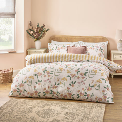 Floral Yellow Bedding - Betsie Printed Reversible Duvet Cover Set Yellow Wylder