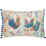 Animal Blue Cushions - Bilbury Flock Printed Cushion Cover Linen Voyage Maison