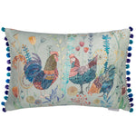 Animal Blue Cushions - Bilbury Flock Printed Cushion Cover Robins Egg Voyage Maison