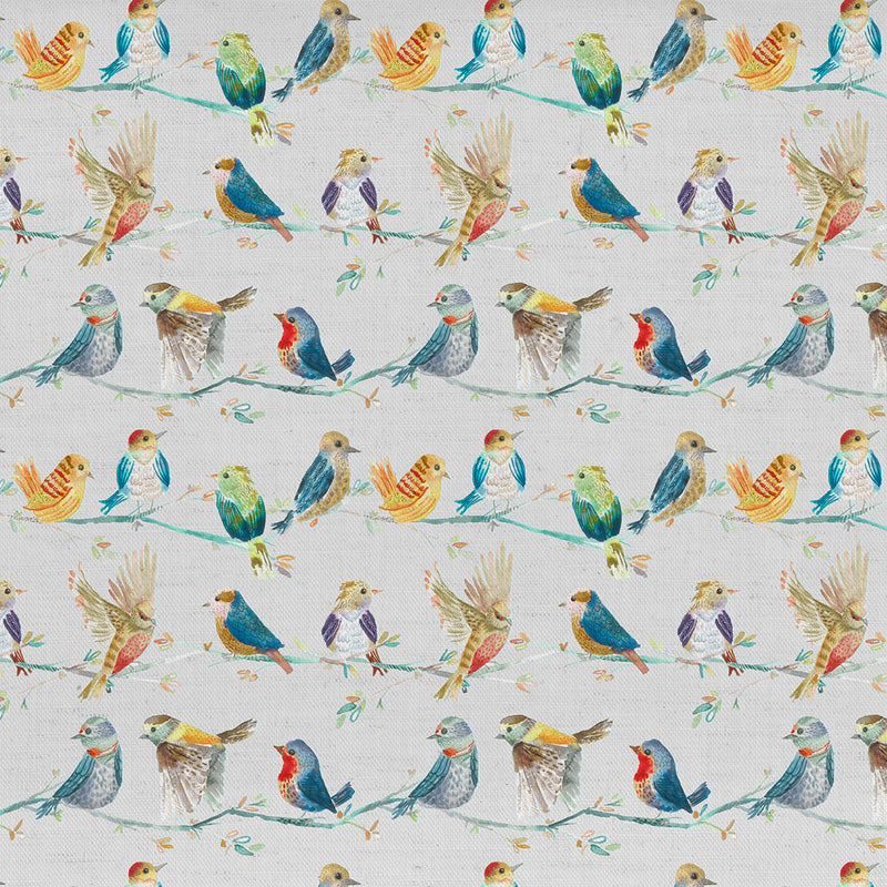 Voyage Maison Birdy Branch Printed Cotton Fabric in Sunshine