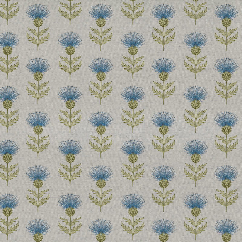 Floral Blue Fabric - Blair Printed Linen Fabric Azure Voyage Maison