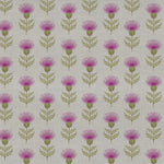 Floral Pink Fabric - Blair Printed Linen Fabric Berry Voyage Maison