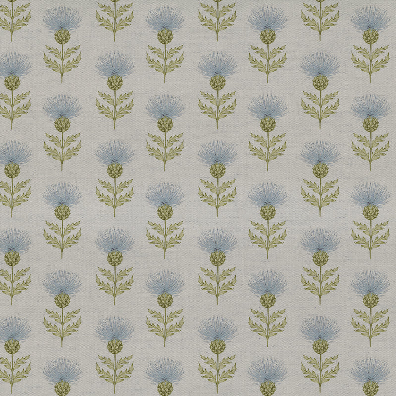 Floral Blue Fabric - Blair Printed Linen Fabric Loch Voyage Maison