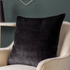 Abstract Black Cushions - Bloomsbury Velvet Cushion Cover Black Paoletti