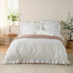 Plain Pink Bedding - Blousey Cotton Ruffle Duvet Cover Set Pink Wylder Nature