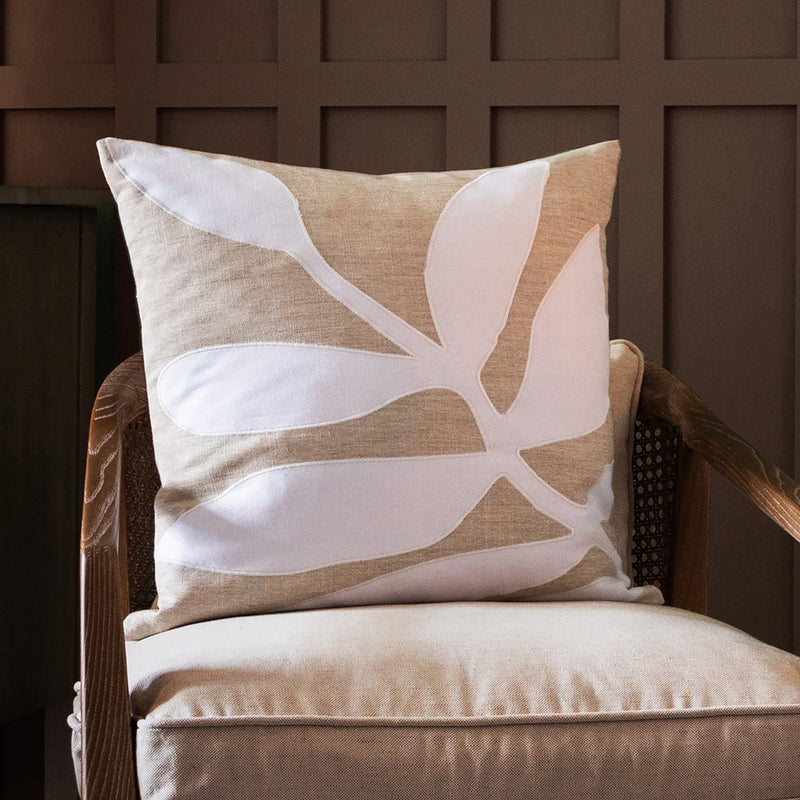 Floral Cream Cushions - Bodhi Embroidered Cushion Cover Quartz Additions