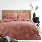 Bohemian Geometric 100% Cotton Duvet Cover Set Red