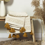 furn. Boho Cotton Tufted Throw in Ochre