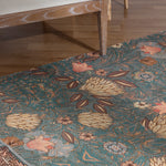 Wylder Bolais Floral Tasselled Indoor Rug in Blue