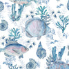 Animal Blue Wallpaper - Bollu  1.4m Wide Width Wallpaper (By The Metre) Marine Voyage Maison