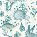 Animal Blue Wallpaper - Bollu  1.4m Wide Width Wallpaper (By The Metre) Seamist Voyage Maison