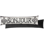 furn. Mosaic Message Bonjour Draught Excluder in White/Black