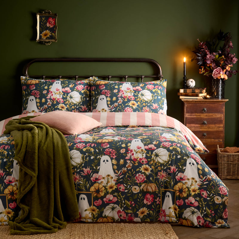 Floral Pink Bedding - Bootanical Printed Reversible Duvet Cover Set Multicolour furn.