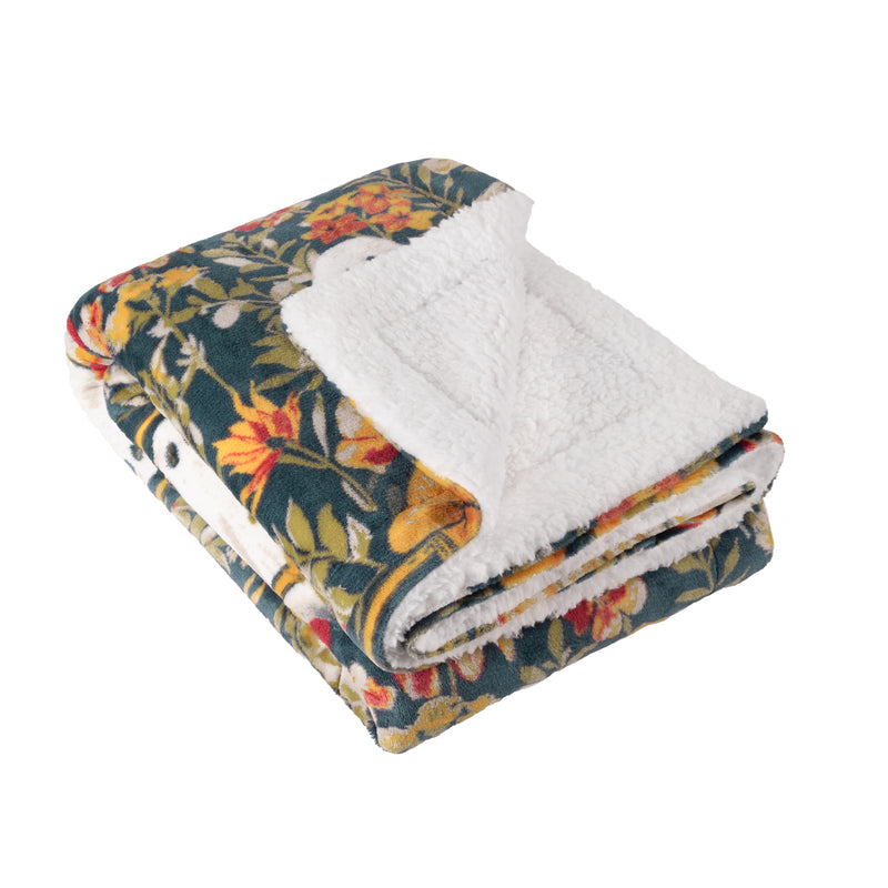 Floral Multi Throws  - Bootanical Sherpa Fleece Throw Multicolour Furn