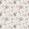 Floral Red Fabric - Boronia Printed Cotton Fabric Boysenberry Cream Voyage Maison