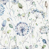 Floral Blue Fabric - Boronia Printed Cotton Fabric Crocus Cream Voyage Maison